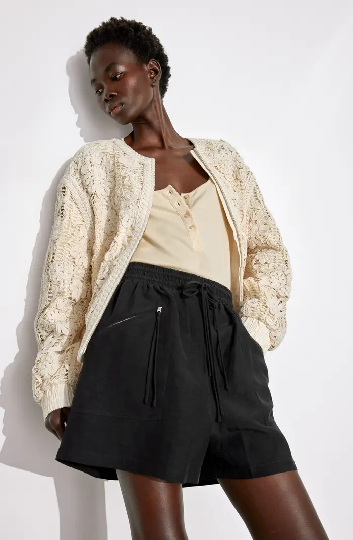 Soutache Embroidered Mesh Bomber Jacket | Nordstrom