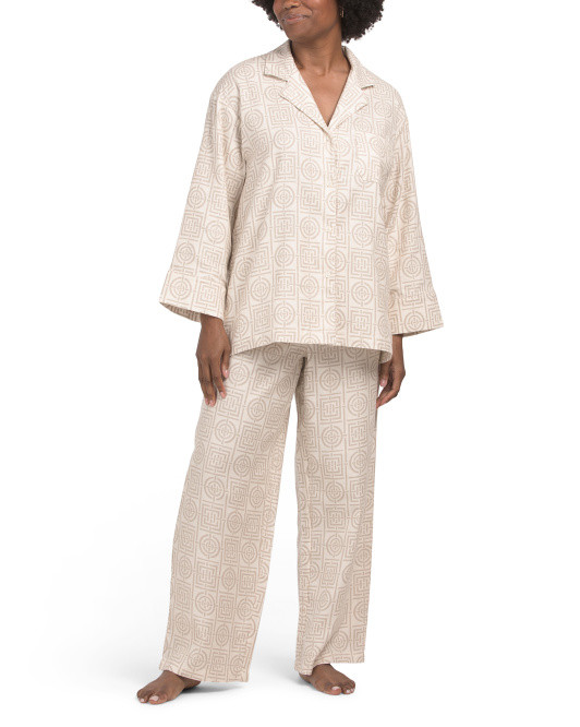 2pc Flannel Infinity Notch Pajama Set | TJ Maxx