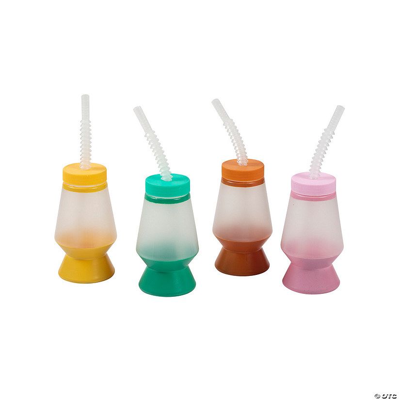 14 oz. Groovy Lava Lamp Reusable BPA-Free Plastic Cups with Lids & Straws - 6 Ct. | Oriental Trading Company