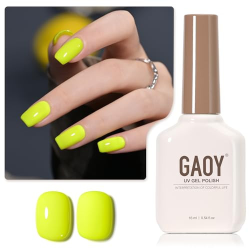 GAOY Neon Yellow Gel Nail Polish, 16ml Soak Off Gel Polish, UV Light Cure for Nail Art DIY Manicure at Home, 2449 Neon Yellow | Amazon (US)