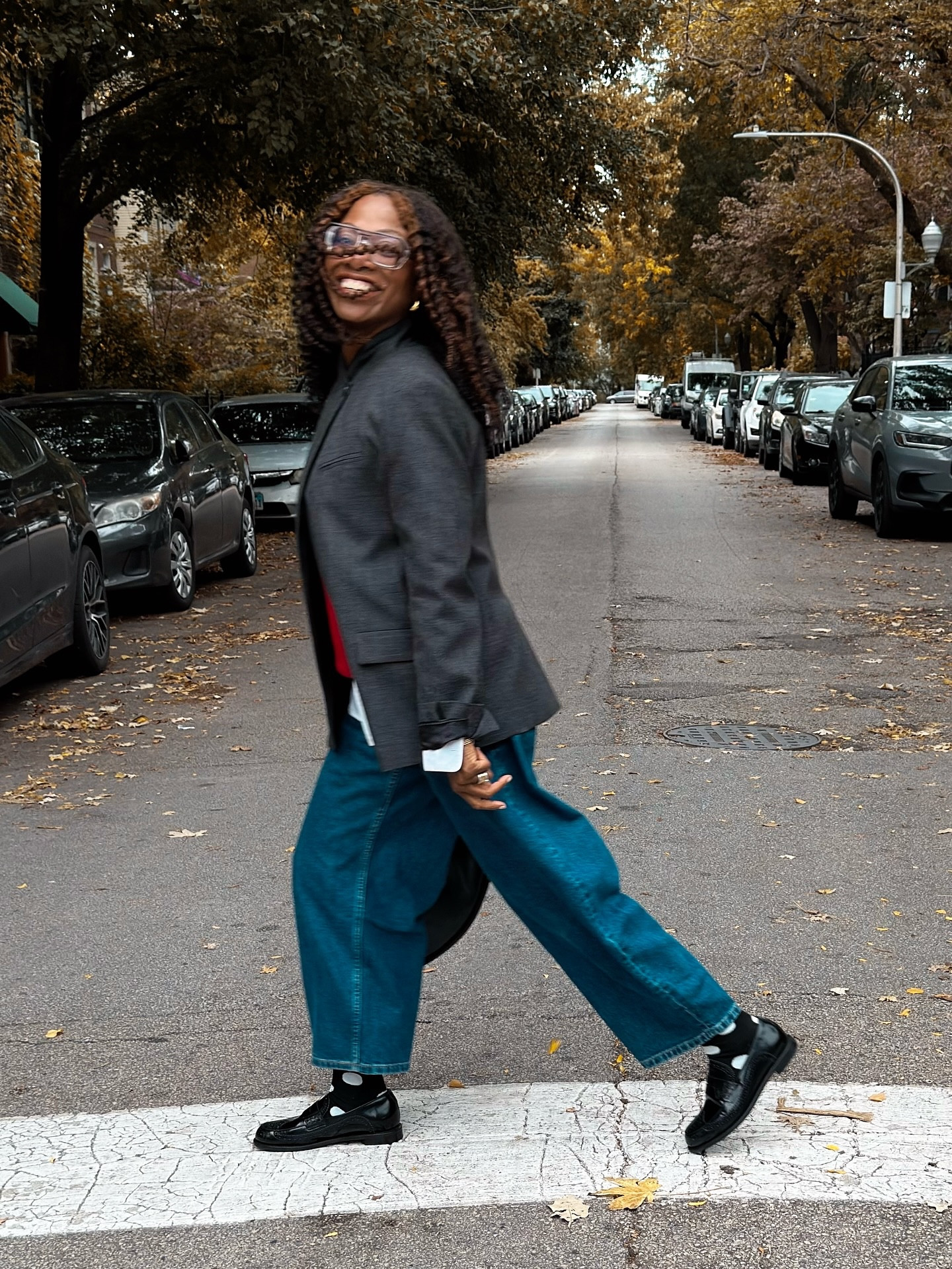 POV: You finally find the loafers that make jeans + blazer look like a whole fall mood. 🍂☕️
These @theofficeofangelascott beauties are giving main character energy one sidewalk at a time. 

The glossy finish adds that touch of luxe, while the comfort lets me actually enjoy strolling through my favorite autumn moments. Who says you can't be comfy AND stylish?

🖤 The shoe of the season.
💬 Drop a 🖤 if you’d rock these too.

#angelascott #gifted

#LTKStyleTip #LTKTravel #LTKOver40