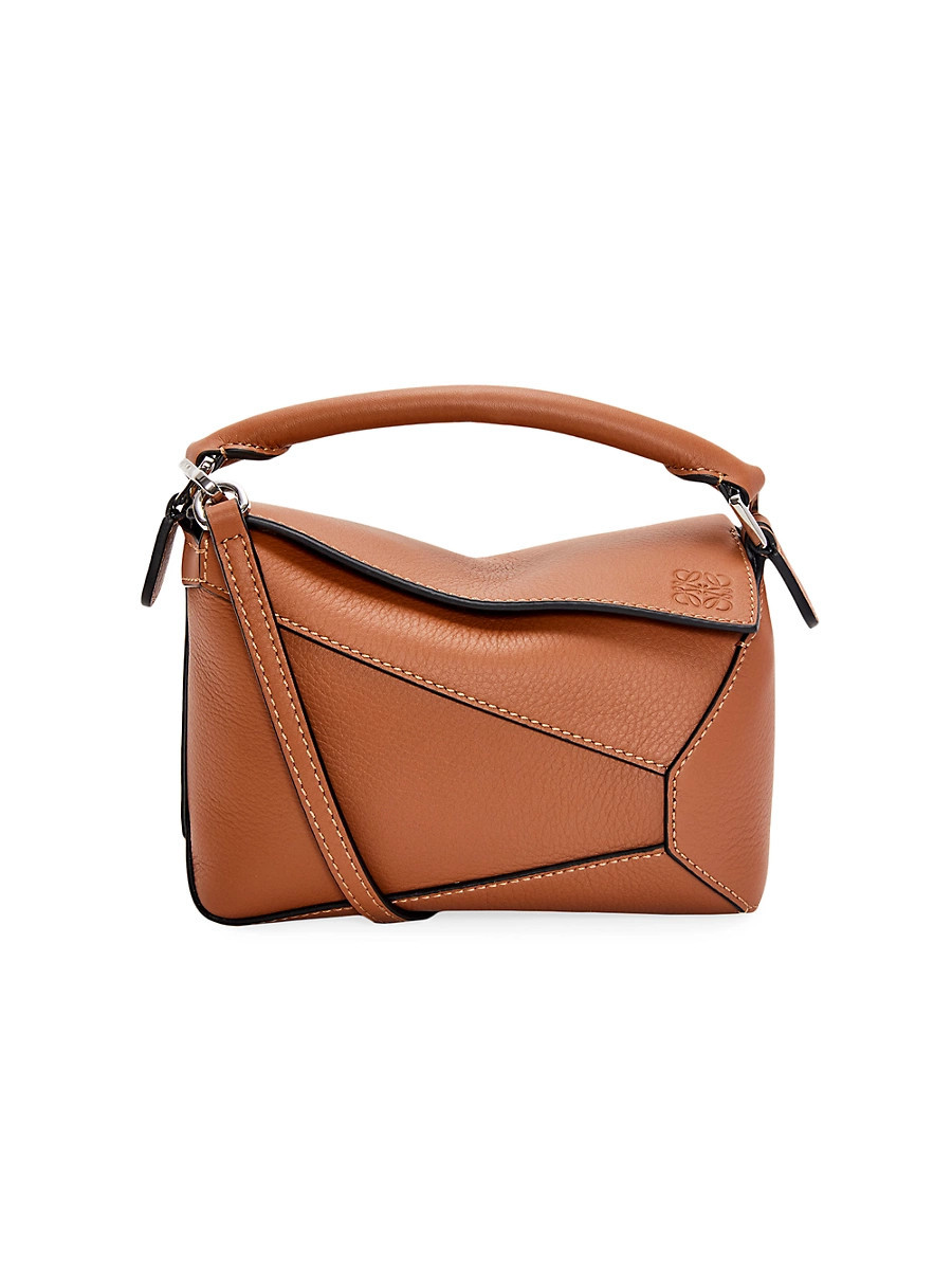 Women's Puzzle Edge Mini Leather Crossbody Bag - Tan | Saks Fifth Avenue