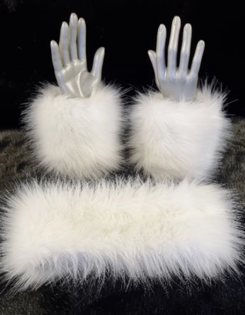 White Faux Fur Headband-neckwarmer-earwarmer-head Wrap-fur Head Wrap-handmade in Lancashire Engla... | Etsy (US)