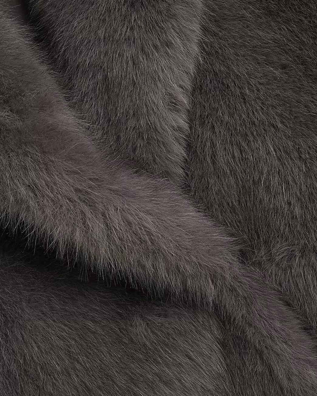 Grey mid length faux fur coat | River Island UK & IE