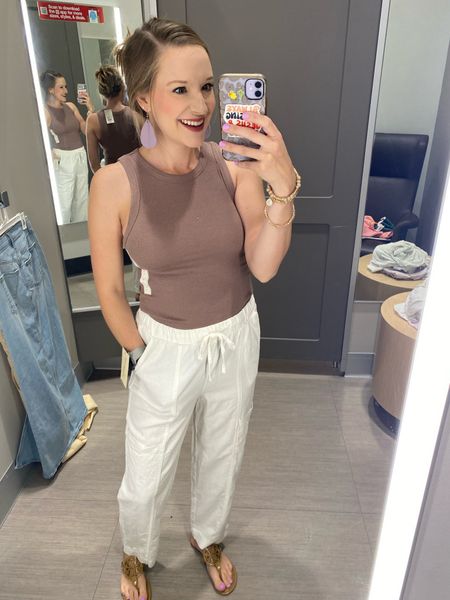 Target circle week is having a huge sale on clothes, shoes, beauty and more! These ribbed knit tank tops are only $5 and I love this linen cargo pants at Target!! 

#LTKxTarget
