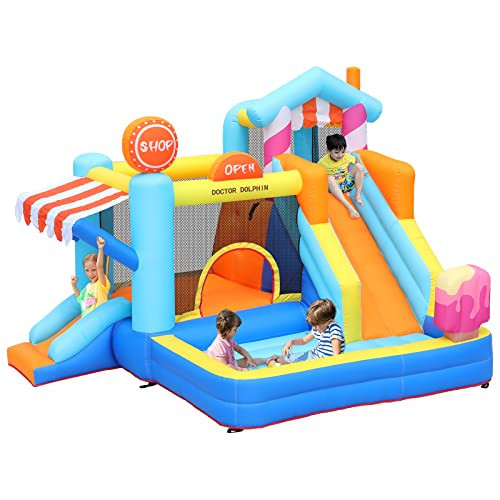 Doctor Dolphin Inflatable Bounce House for Kids Fun, Double Slide Jumping Inflatable Bouncer Blow Up Toddler Bouncy House for Kids 2-12 with Blower Use for Indoor&Outdoor | Amazon (US)