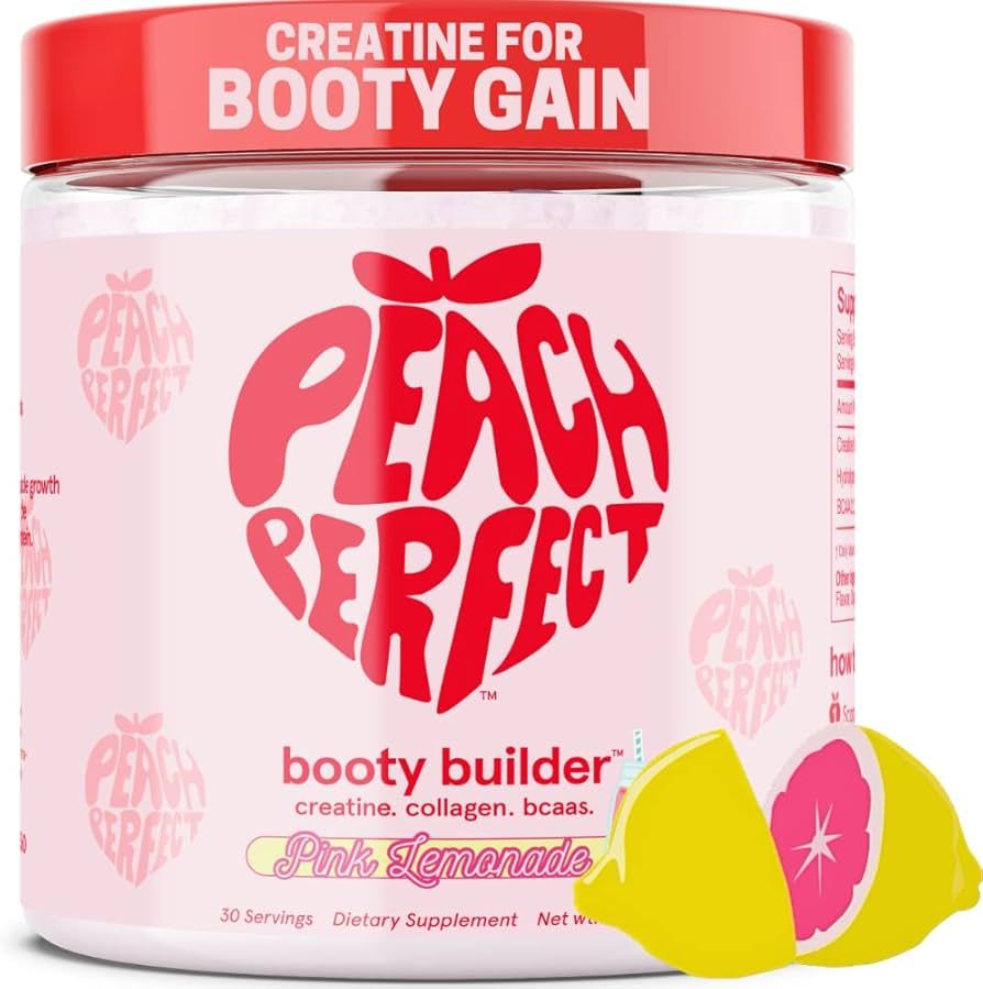 Peach Perfect Creatine for Women Booty Gain, Muscle Builder, Energy Boost, Pink Lemonade, Cognition  | Amazon (US)
