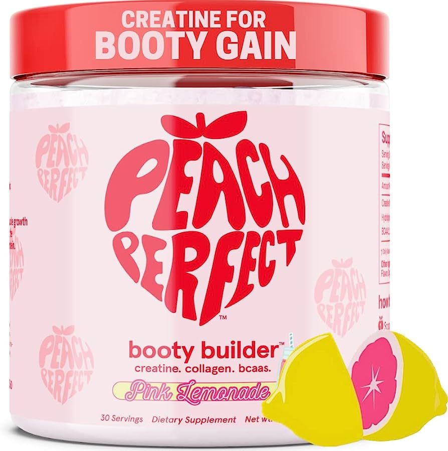 Peach Perfect Creatine for Women Booty Gain, Muscle Builder, Energy Boost, Pink Lemonade, Cognition  | Amazon (US)