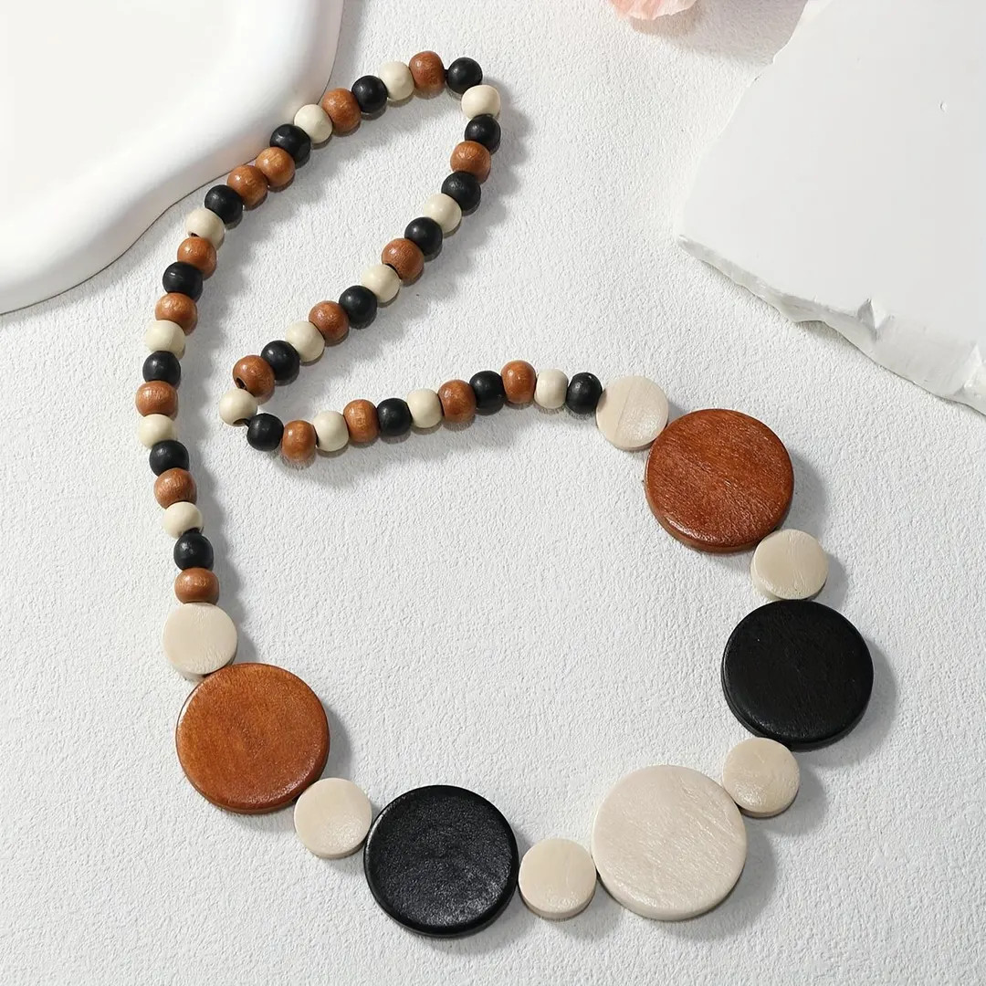 Ethnic-style Natural Wood Necklace - Etsy | Etsy (US)