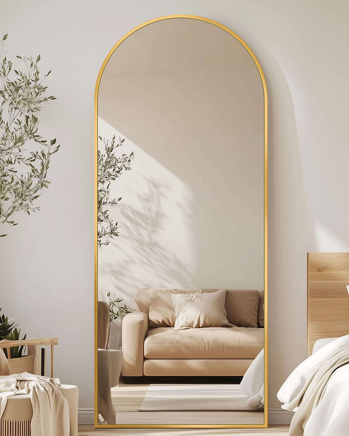 Full Length Mirror, 58"x19" Floor Mirror, Arch Floor Standing Mirror Freestanding Arch Full Body ... | Amazon (US)