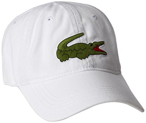 Lacoste Men's Men's "big Croc" Gabardine Cap, White, One Size | Amazon (US)