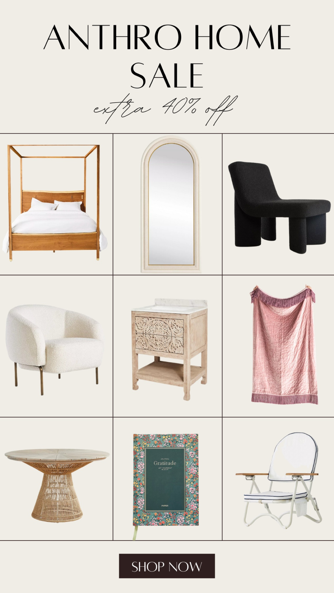 Anthropologie is having a HUGE sale! All sale items are now an extra 40% off—including home decor, clothing, shoes, and accessories! Don’t miss out on these must-have finds! ✨ #AnthropologieSale #HugeSale #AnthroFinds #MustHave #PresidentsDaySale #ShopTheSale #HomeDecorDeals #FashionSteals #AnthroLover #LimitedTimeOnly #StyleForLess #ClosetGoals #SaleShopping #AccessoryAddict #HomeStyle

#LTKStyleTip #LTKHome #LTKSaleAlert