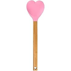 Generic Heart shaped silicone spatula – baking,stirring,pastry,kitchen utensil spoon – bamboo... | Amazon (US)