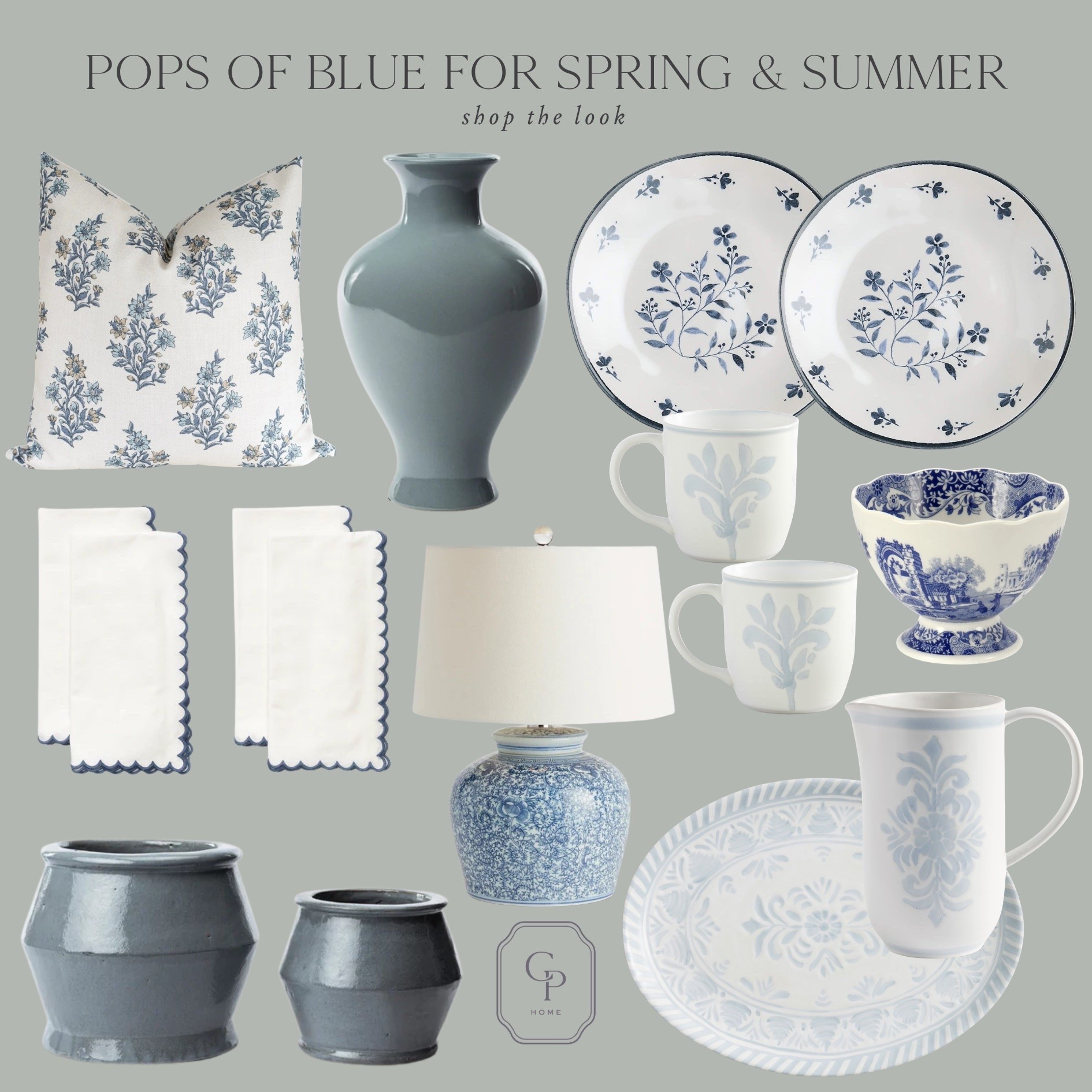 Pops of blue for the summer season 🤍 Love these pretty coastal elements for the summertime.