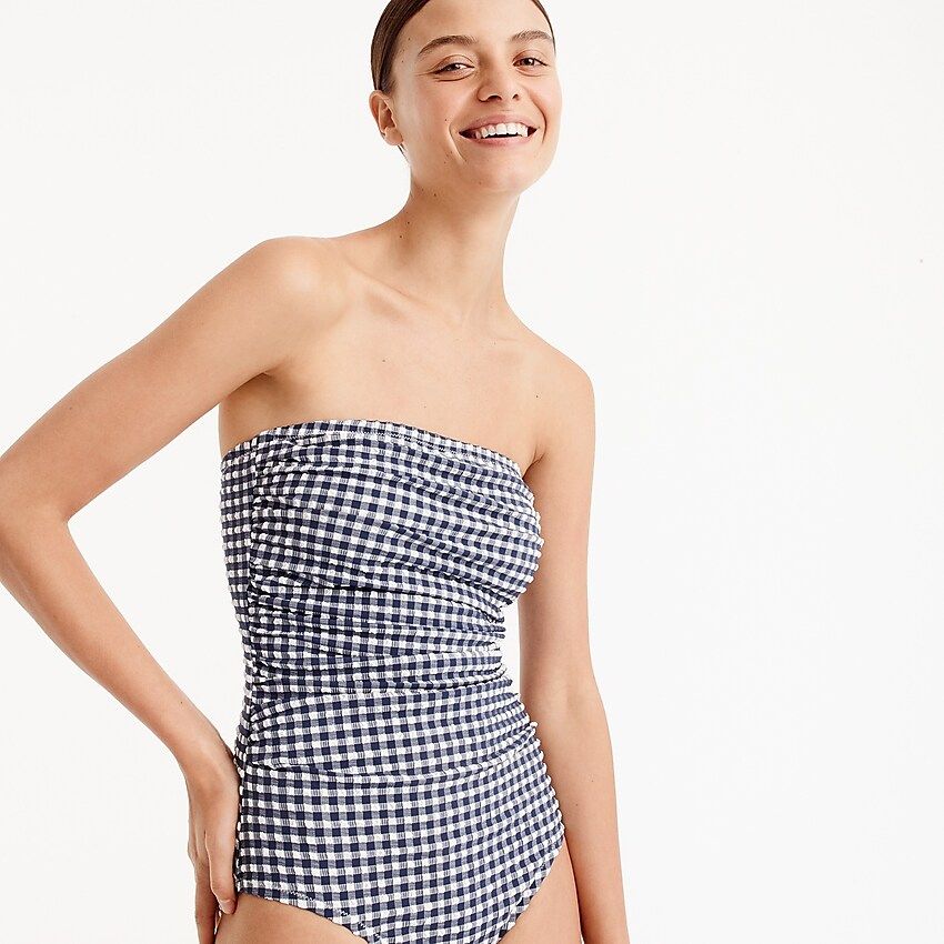 Ruched bandeau one-piece swimsuit | J.Crew US