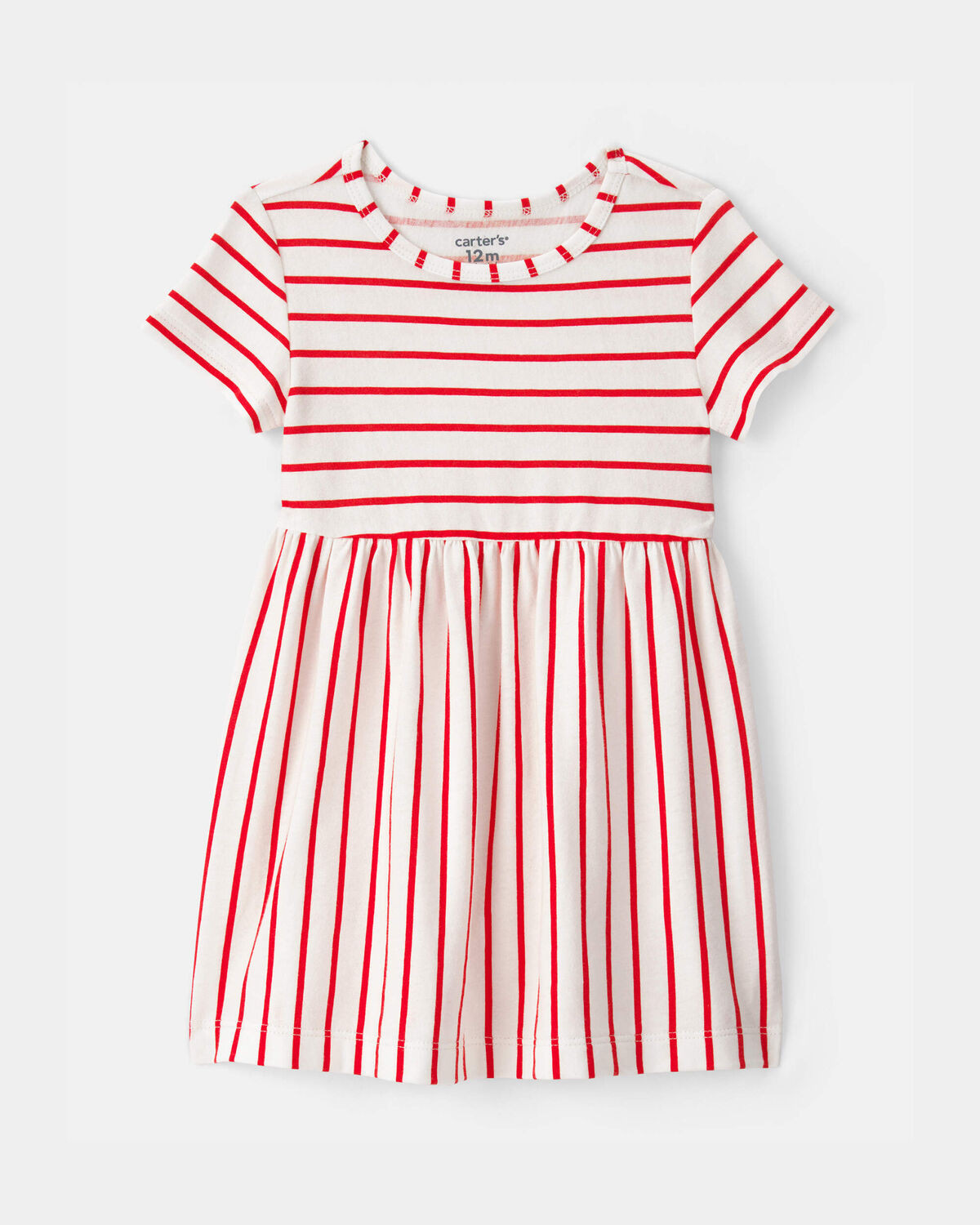 Baby Girl Striped Short-Sleeve Dress - Red/Ivory | Carter's Inc
