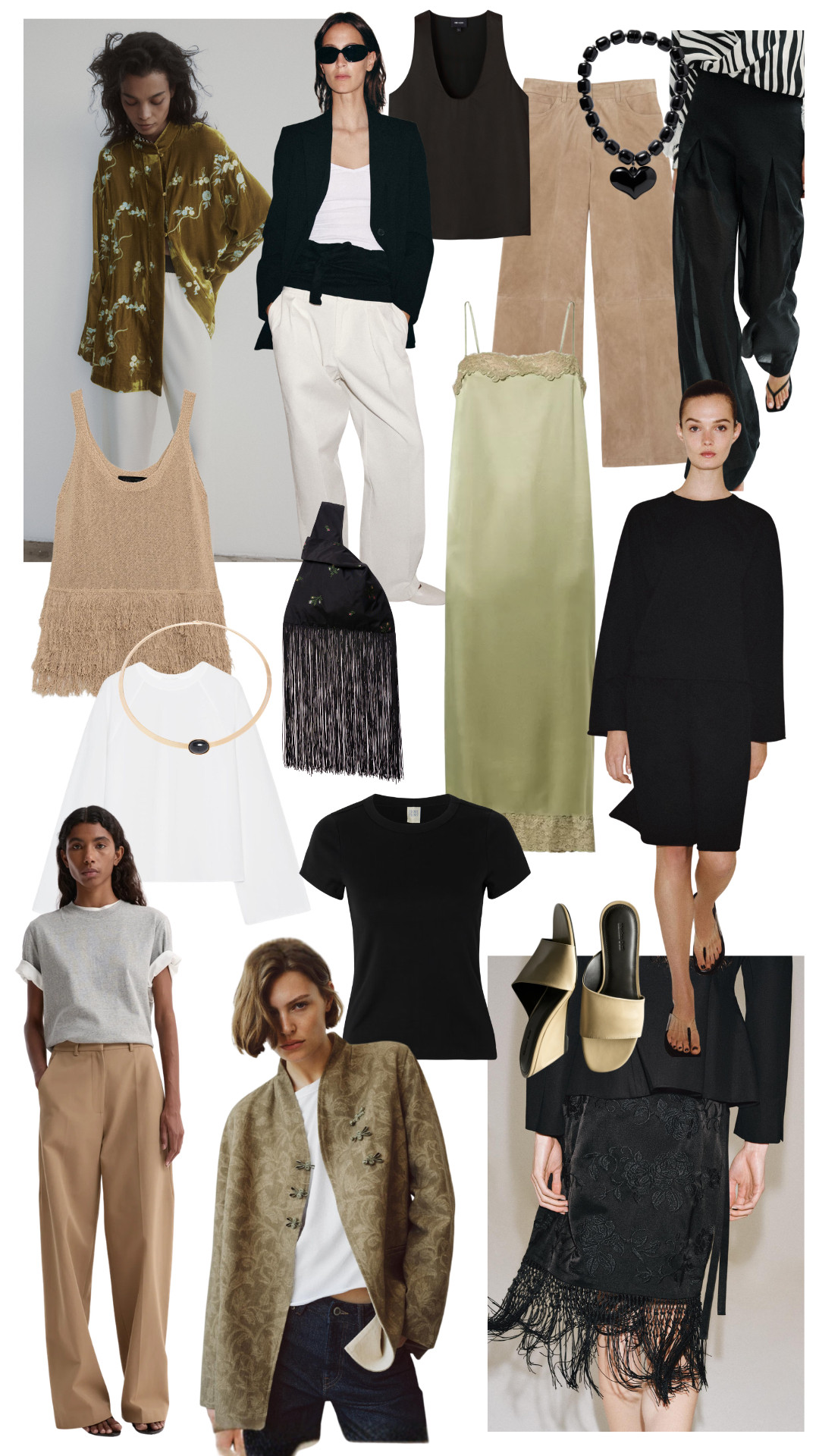 Most Wanted May 
| Tassel Bag | Beaded Necklace | Fringe Top | Baby Tee | Lace Slip-Dress | Suede Trousers | Wedge Sandal 

 #LTKuk #LTKspring #LTKeurope