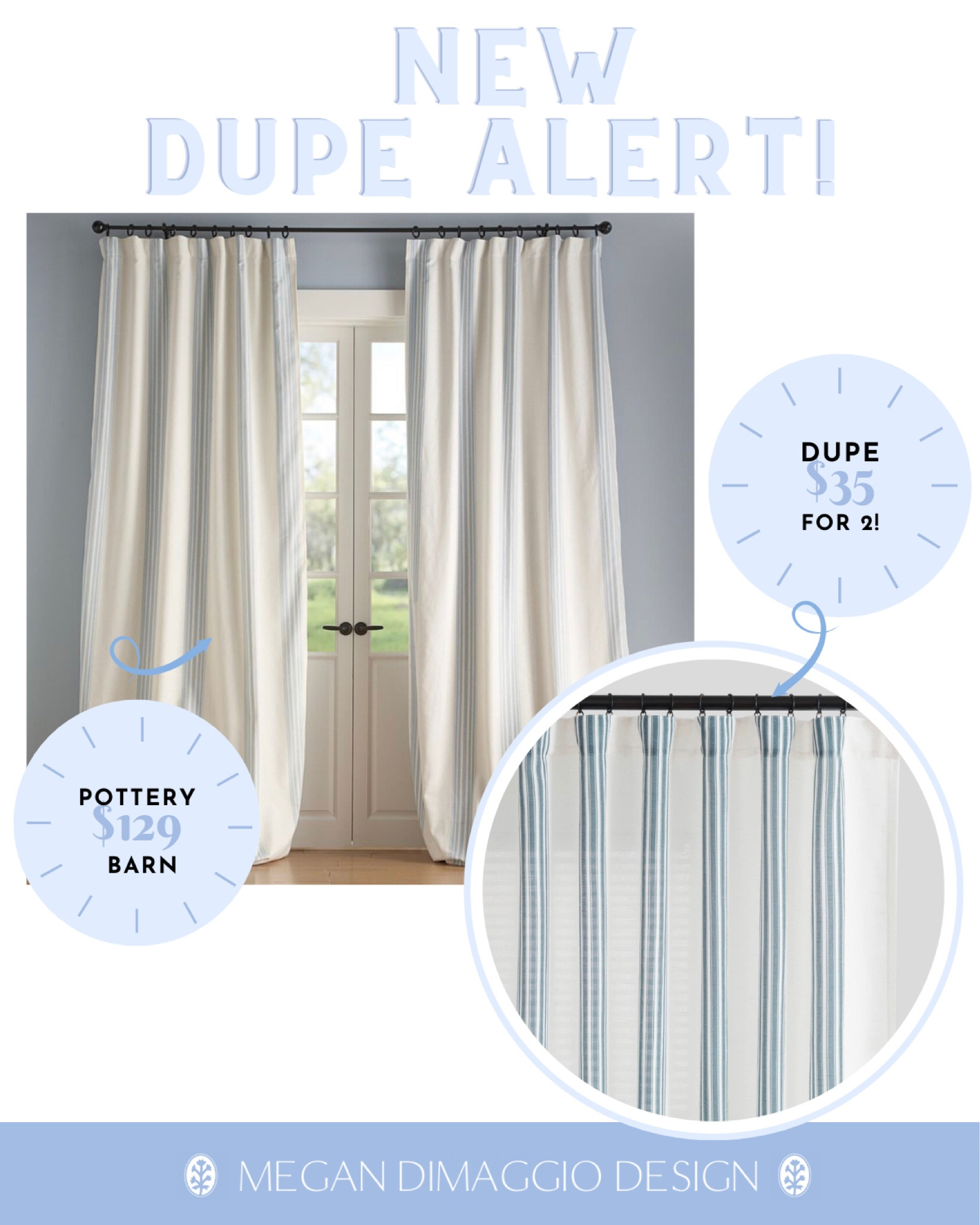 📣 New dupe alert!! 📣 love these Pottery Barn Riviera striped linen/cotton curtains 😍 but that’s the price per panel 😬 Just found a dupe on Amazon!! 🙌🏻 They look super similar are available in several colors, lengths, are highly rated and just $35 for 2 PANELS!! 🏃🏼‍♀️🏃🏼‍♀️🏃🏼‍♀️

Affordable ticking stripe curtain drapes panels

#LTKhome #LTKsalealert #LTKunder50