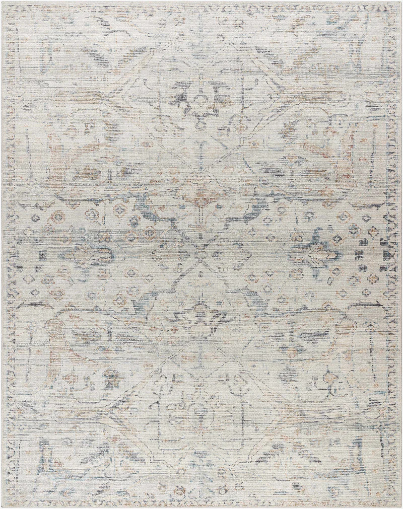 Marlene Damask Off White & Blue Area Rug - Becki Owens x Livabliss | Boutique Rugs