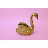 Vintage Swan Brass Flower Pot Vase Or Brush Holder Planter Ref. 579 | Etsy (US)