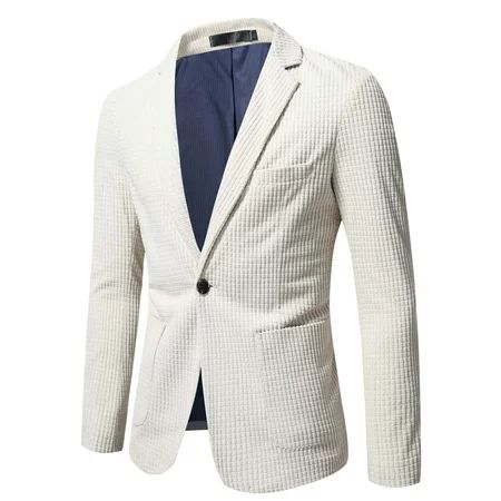 2022 Mens Plaid Blazer Sports Coat Casual One Button Slim Fit Fashion Checkered Blazer Jacket for Me | Walmart (US)