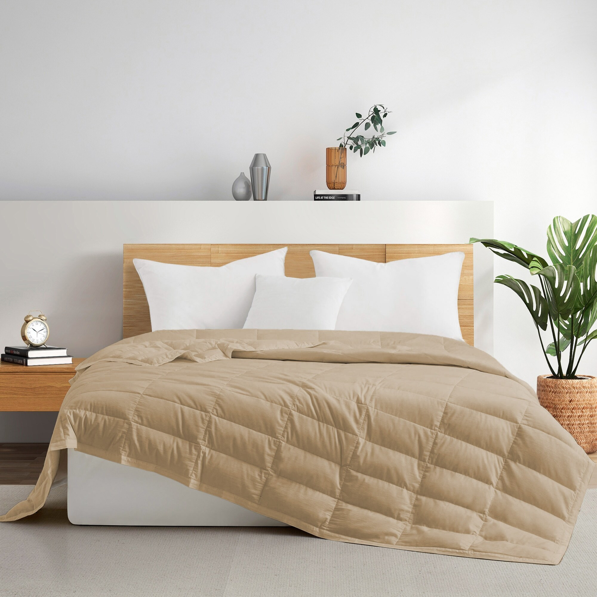 Lightweight Cooling Tencel White Down Blanket Oversize Satin Trim Design, Cool Touch Comforter | Bed Bath & Beyond