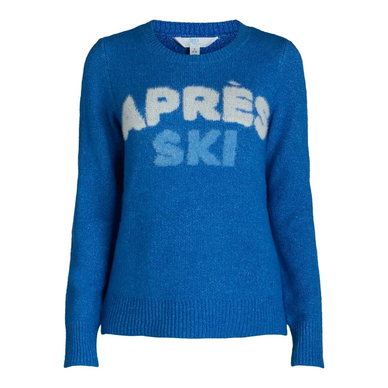 Time and Tru Women’s Conversational Crewneck Sweater, Lightweight, Size XS-XXXL | Walmart (US)