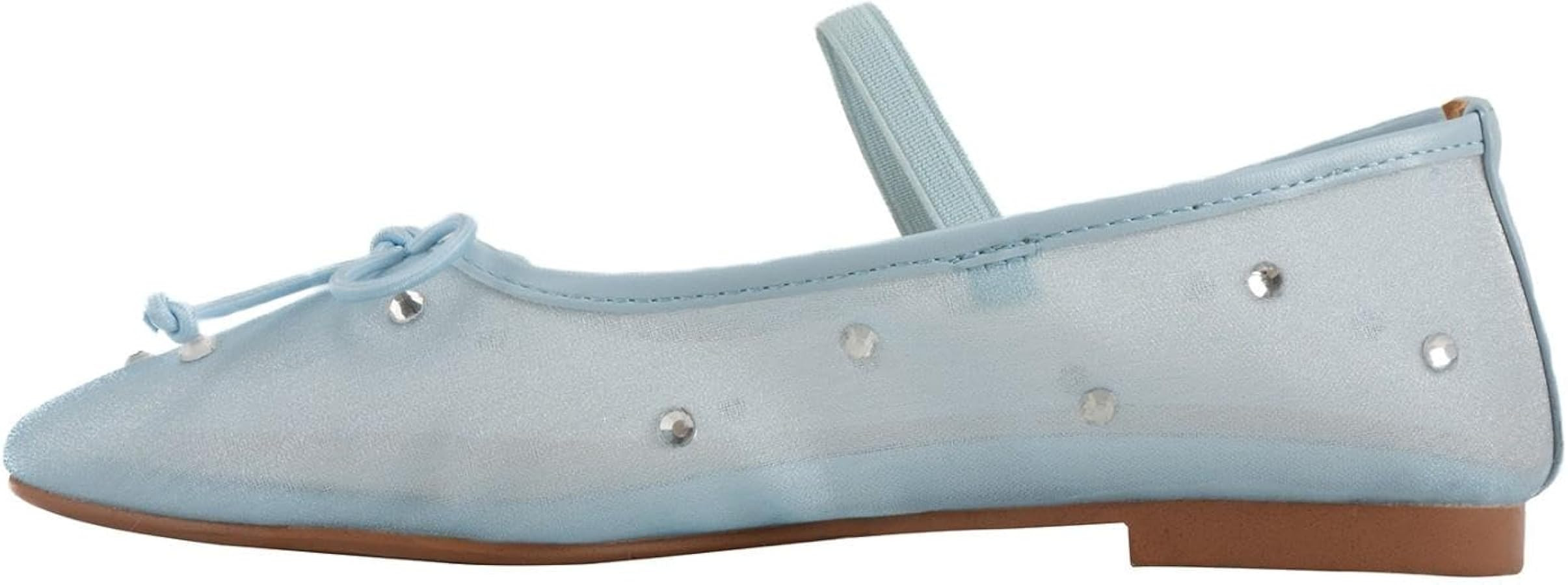 Rhinestone Mesh Flats Shoes,Round Toe Stretch Band Mary Jane Ballet Flats,Causal Fashion Cystal P... | Amazon (US)