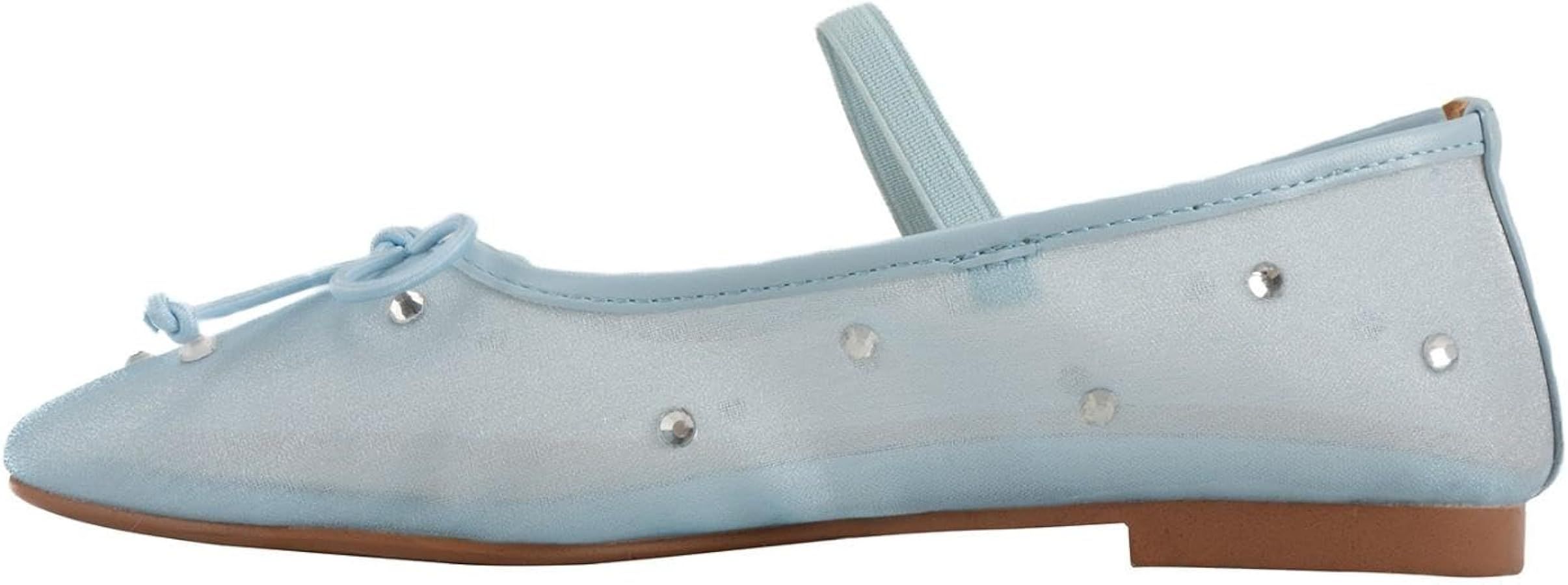 Gradinery Women's Crystal Mesh Ballet Flats Shoes Round Toe Slip On Ballerina Flats for Women Rhi... | Amazon (US)