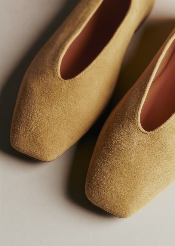 Low Rosalie Ballerinas - Mustard - Goat Leather - Sézane | Sezane - UK