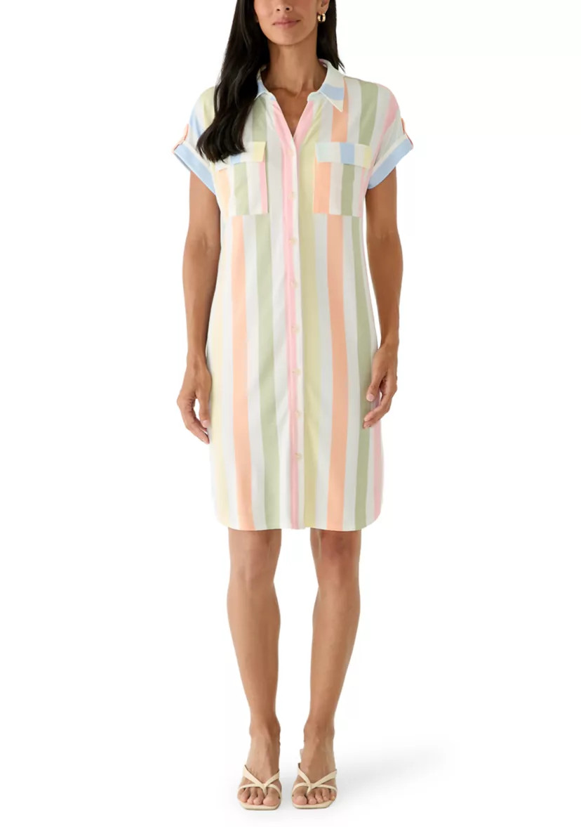 Women's Short Sleeve Camp Shirtdress | Belk