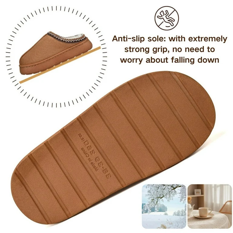 BERANMEY Cozy Platform Fuzzy Slippers for Women and Men Short Ankle Slippers with Anti-Slip Sole ... | Walmart (US)