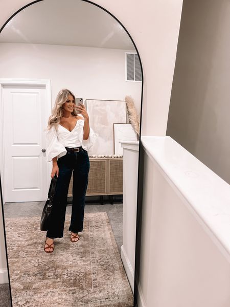 Easy date night outfit inspo! This top is an absolute stunner. It does everything right! And these jeans are my go to jeans! 

#LTKSeasonal #LTKFindsUnder50 #LTKStyleTip