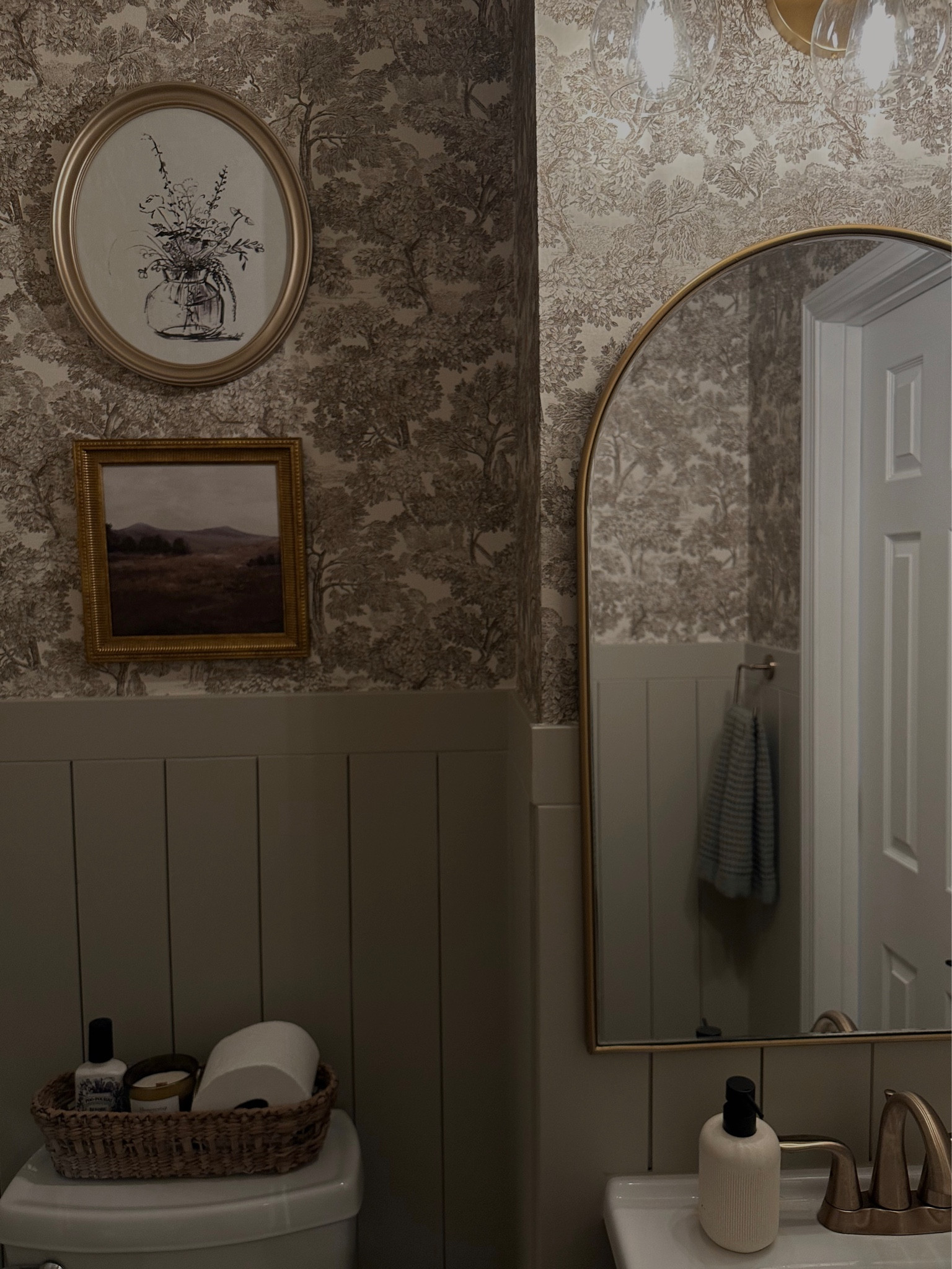 Half bathroom transformation links— trim color is jogging path by Sherwin-Williams 

#LTKhome #LTKfindsunder100 #LTKSeasonal