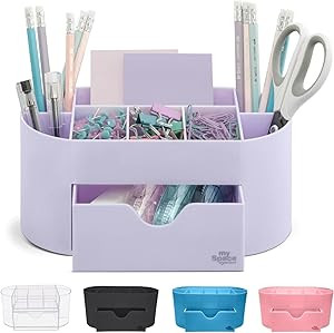 Lavender Desk Organizer for Office Supplies and Desk Accessories - Pen Holder Desktop Organizatio... | Amazon (US)