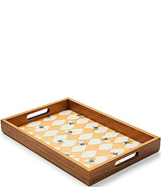 MacKenzie-Childs Queen Bee Wood Serving Tray with Handles - Queen Bee | Dillard's