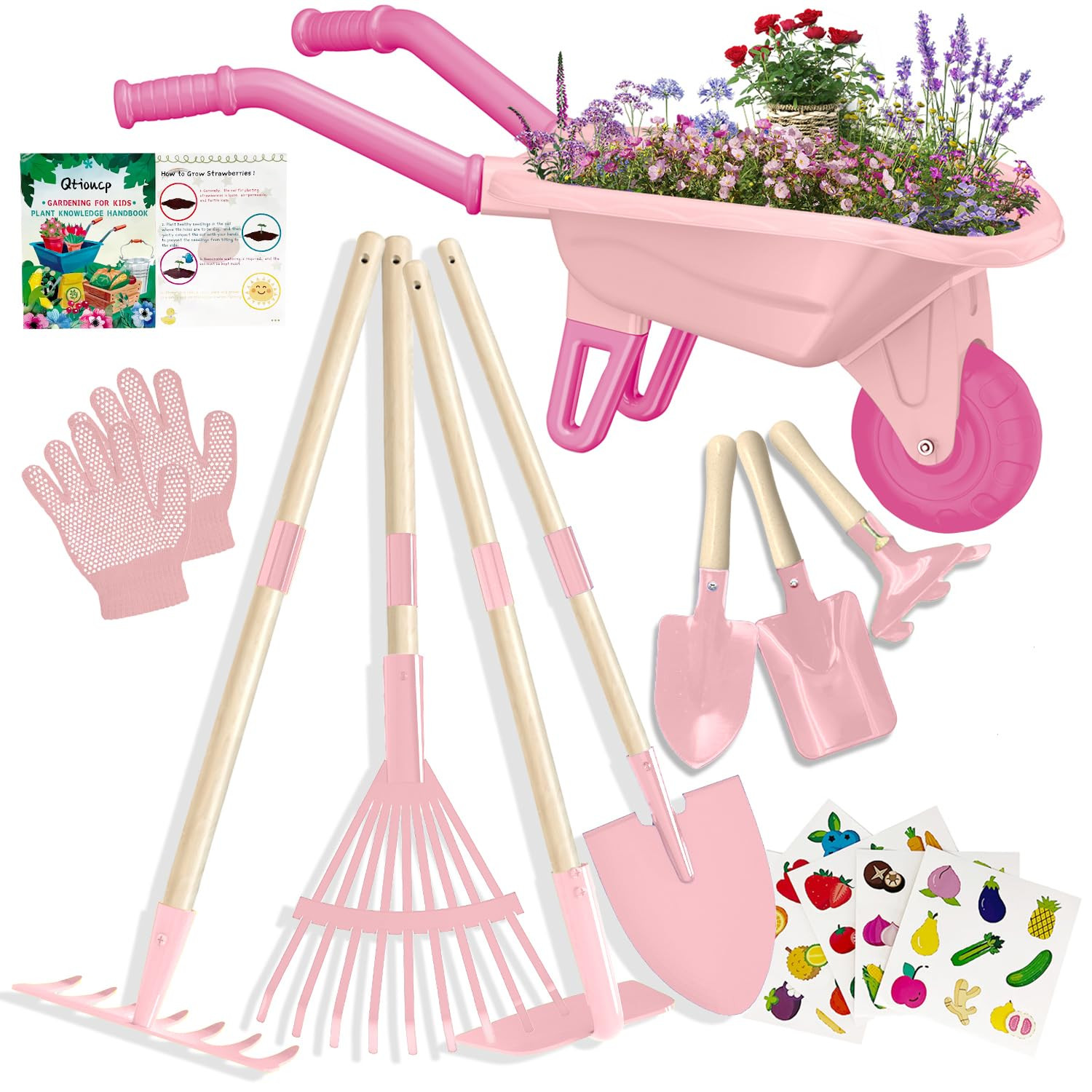 Kids Gardening Tools Outdoor Toys Set Backyard Play with Wheelbarrow Educational STEM Learning Pr... | Amazon (US)