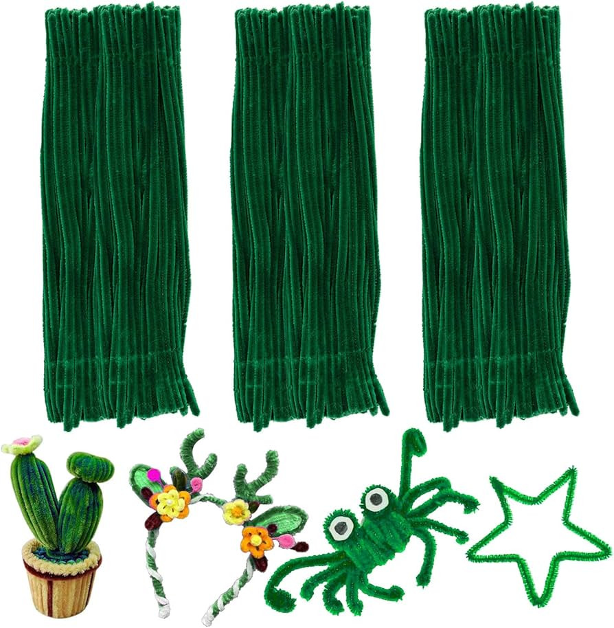 Green Pipe Cleaners Craft Bulk,Toys & Games,200pcs Chenille Stems,Fake Flowers for Decor,Arts Cra... | Amazon (US)