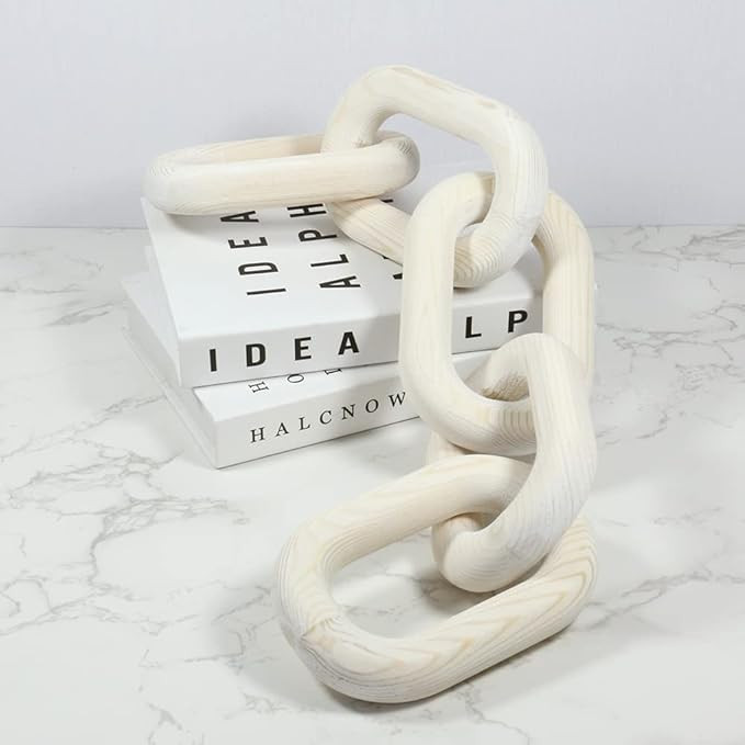 Sivya Decorative Wood Chain Link Decor, Rustic Wood Link Farmhouse Decor for Farmhouse Tiered Tra... | Amazon (US)