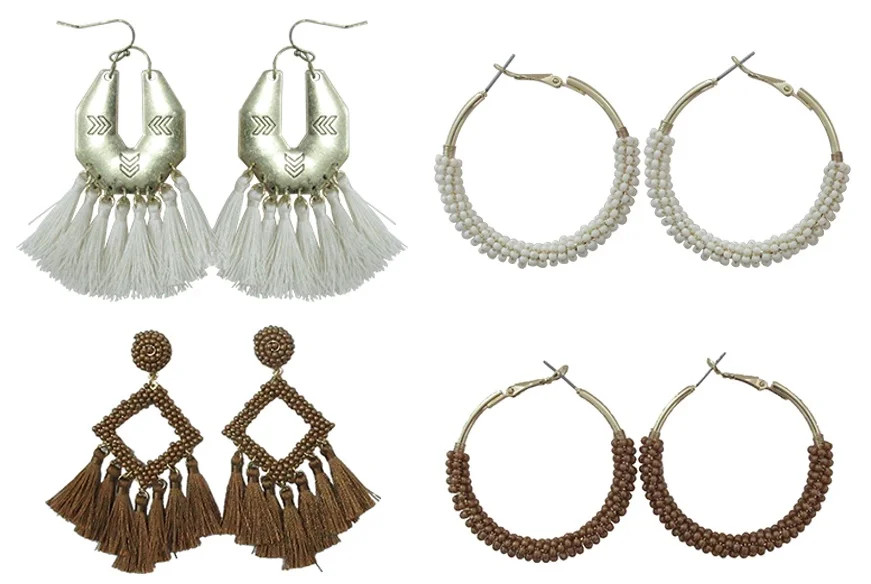Time and Tru 4pack of Boho Statement Earrings | Walmart (US)