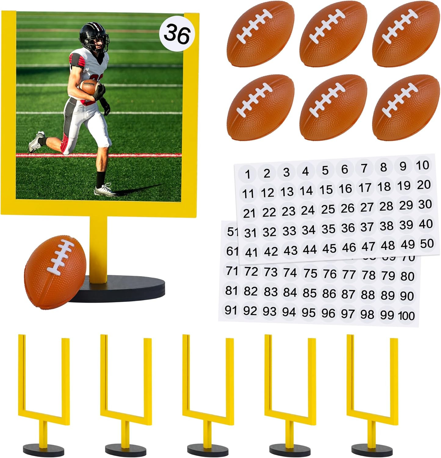 HSDOKM Football Goal Post Table Decoration with Bases, Football Centerpieces for Table, Wooden Ph... | Amazon (US)