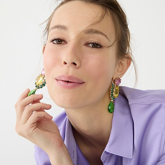 Oversized crystal statement earrings | J. Crew US