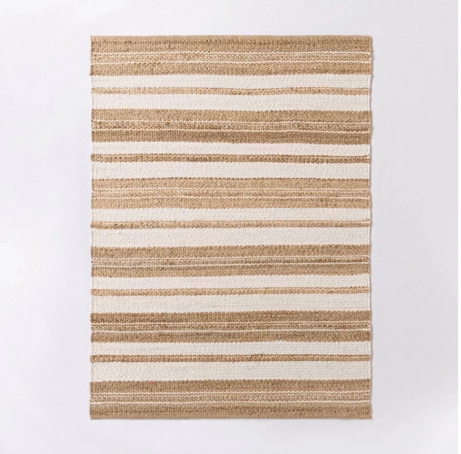 5'x7' Riverton Hand Woven Striped Jute/Wool Area Rug Tan - Threshold by with Studio McGee | Walmart (US)