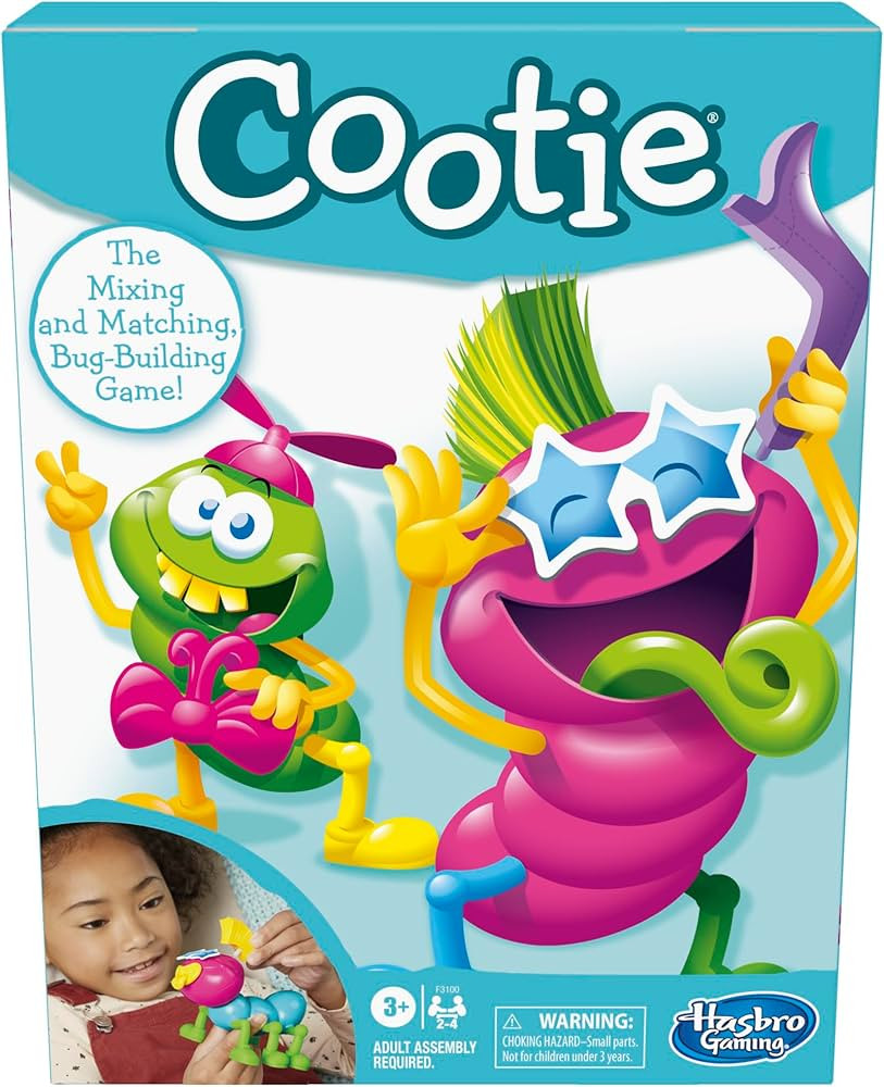Hasbro Gaming Cootie Mixing and Matching Bug-Building Game | 2-4 Players | Easy Preschool Board G... | Amazon (US)