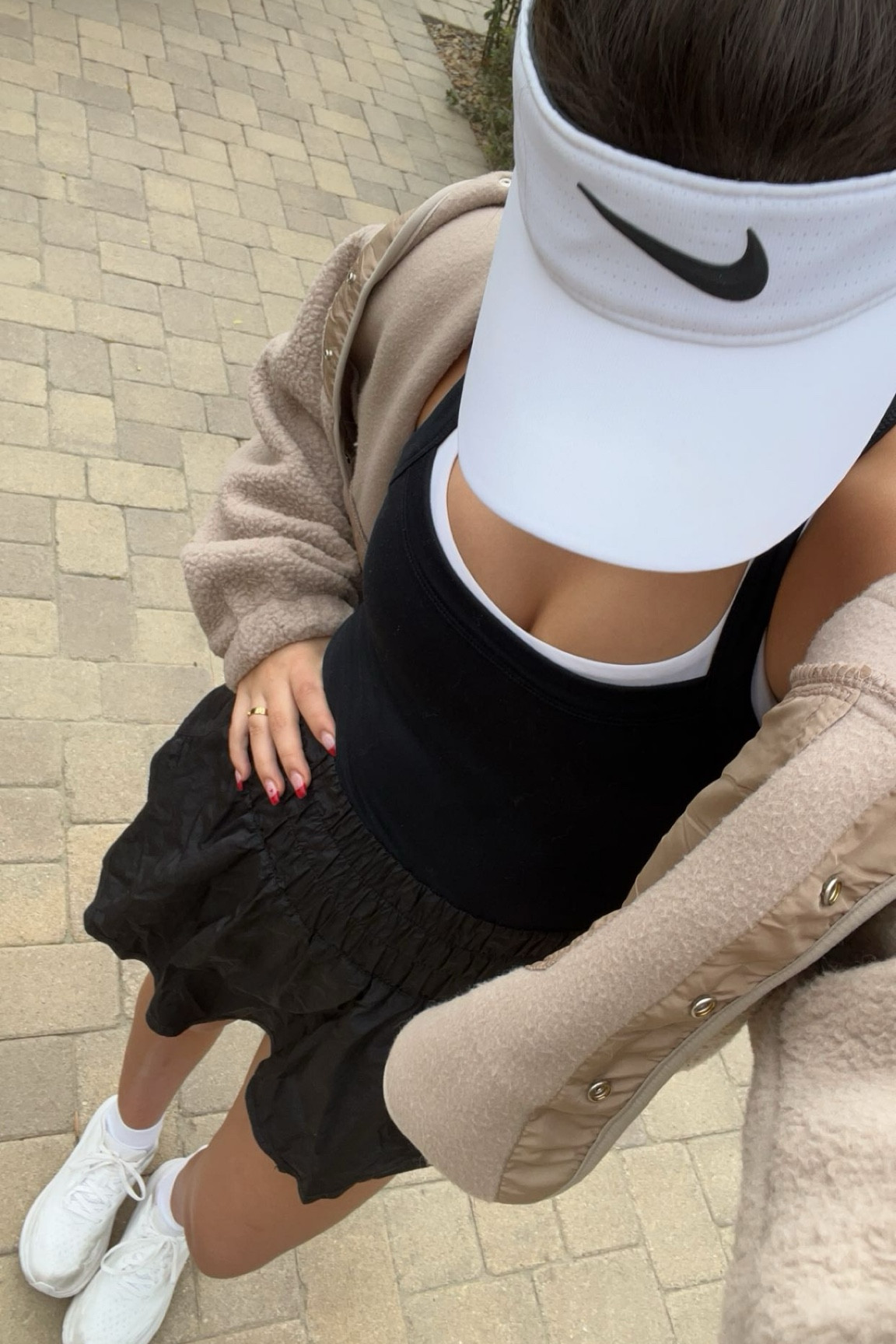 pickleball fit
dress: size small
sports bra: size 4
jacket: large
the visor is showing up as a pair of shoes on here for some reason but it's the visor i'm wearing

#LTKfindsunder100 #LTKsalealert #LTKstyletip