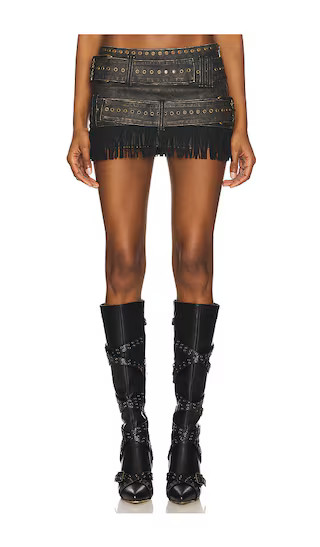 Fringe Skirt in Black | Revolve Clothing (Global)