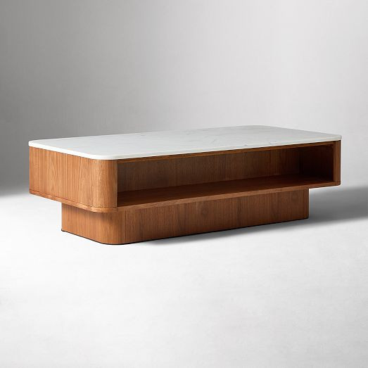 Panorama Marble Open Storage Coffee Table (52") | West Elm (US)