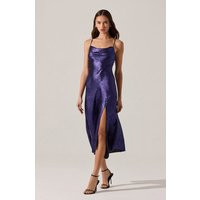 ASTR the Label | Gaia Metallic Midi Dress in Metallic purple | Size M | ASTR The Label (US)