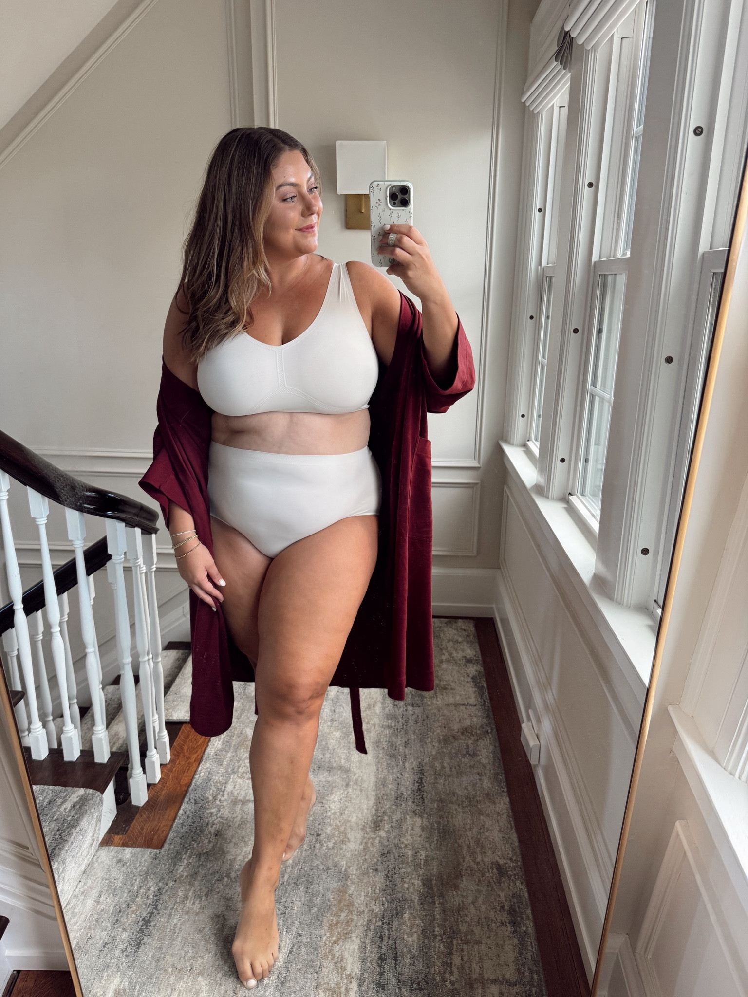 All day comfort - perfect for WFH days, weekends, and travel. Wearing size XLDD in wireless bra & 1X in panty, XL in robe. Use CARALYN20 at Eby. 

#LTKStyleTip #LTKBeauty #LTKMidsize