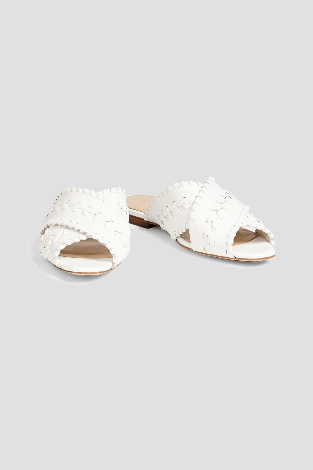 White Dodo whipstitched leather slides | VERONICA BEARD | THE OUTNET | The Outnet (US and CA)